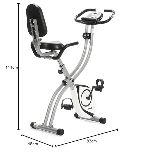 SportPlus Klappbarer Heimtrainer – Leises Hometrainer Fahrrad für Zuhause – Faltbares Fitnessbike & Ergometer mit Rückenlehne – Heimtrainer Fahrrad bis 100 kg belastbar – Indoor Cycling