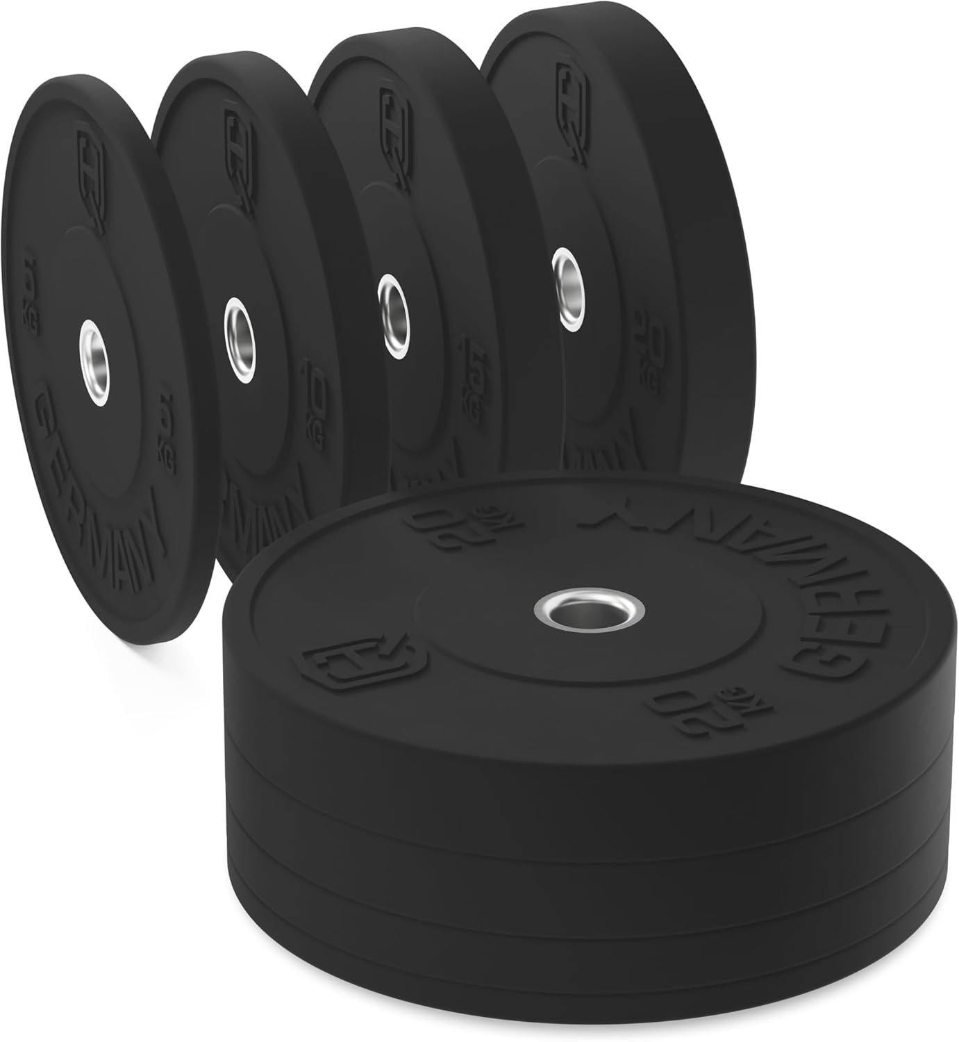 HQ Germany 50mm Vollgummi Bumper Plates - Gewichtsscheiben Set für Training