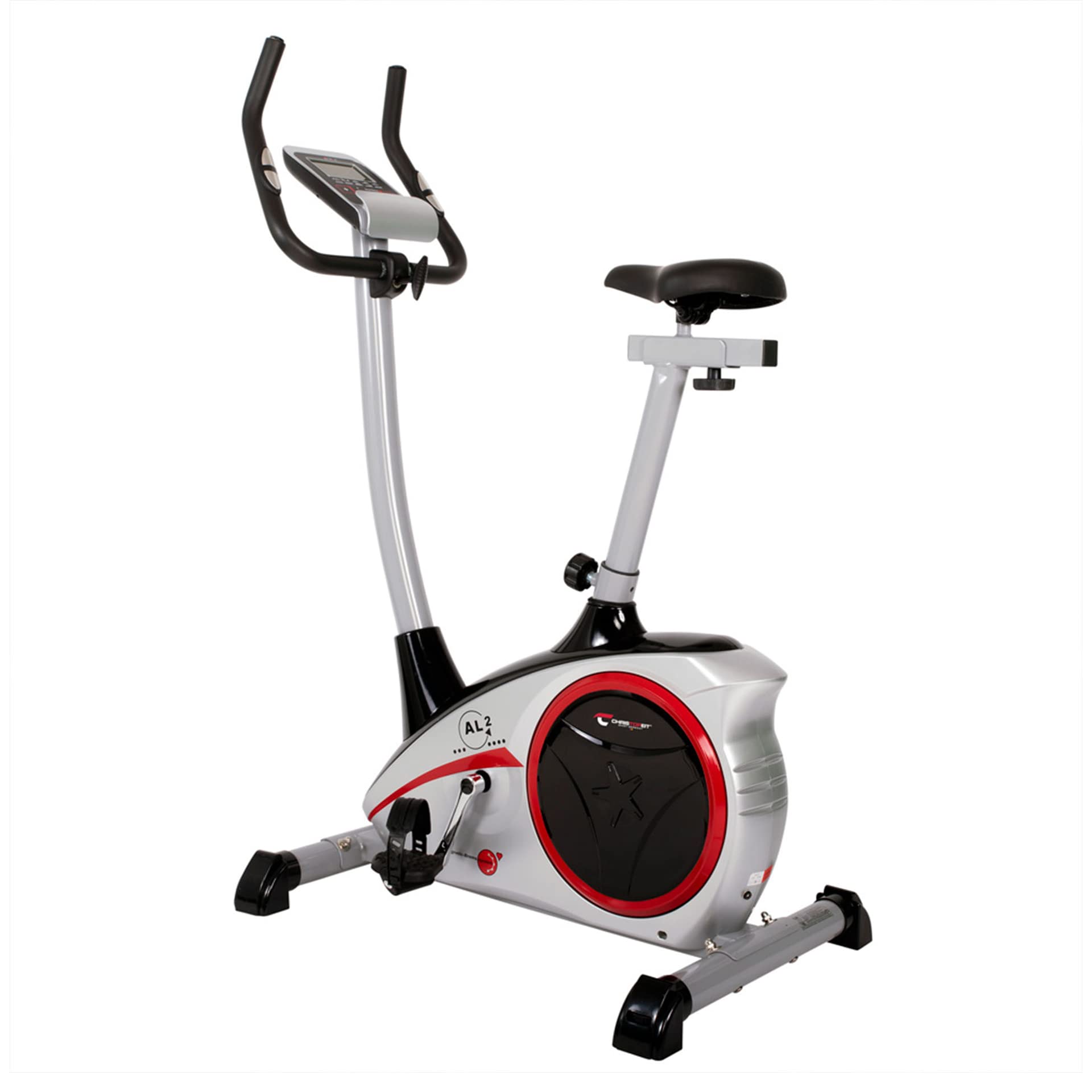 Christopeit Sport Heimtrainer AL 2 Silber inkl. Bodenschutzmatte - 24-Stufig, bis 150kg Gewicht, 9kg Magnet-Bremssystem, LCD-Display