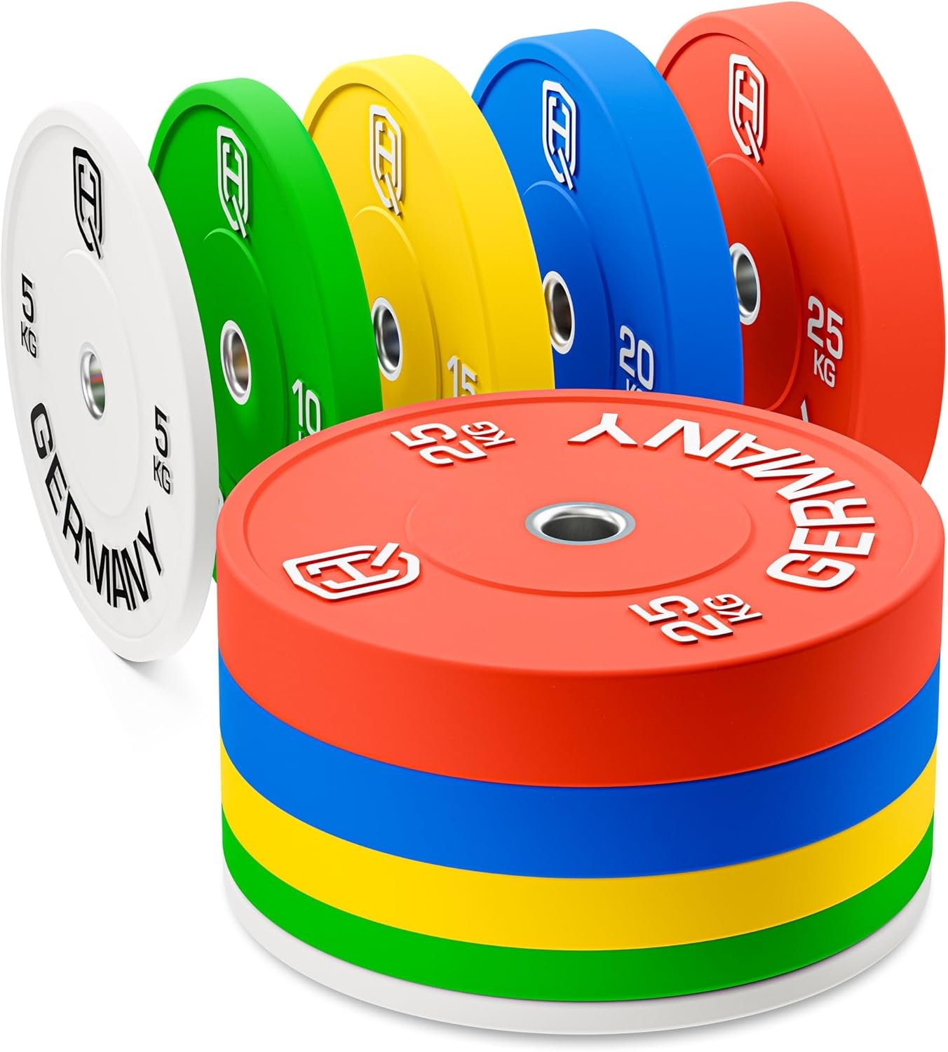 HQ Germany Premium Bumper Plates: 50mm Hantelscheiben Set
