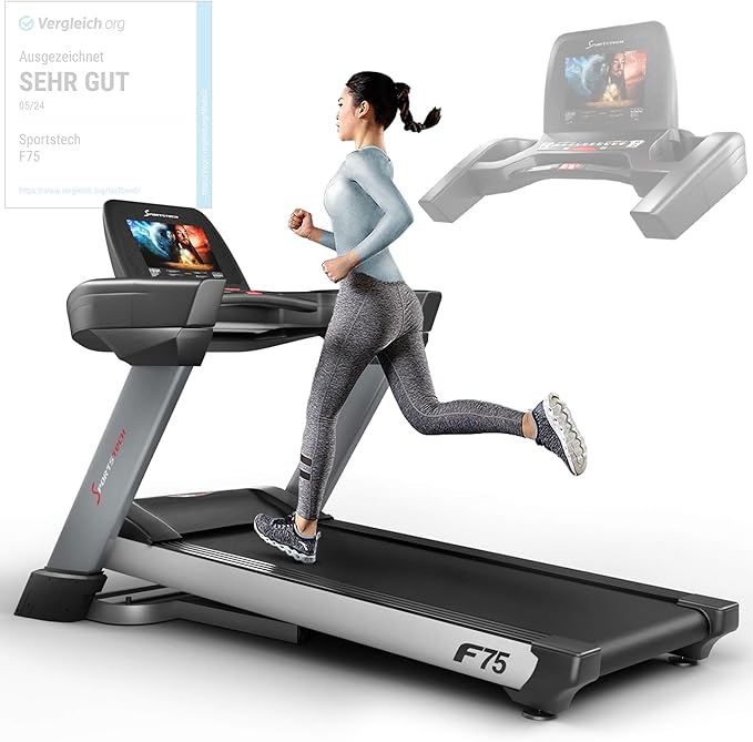 Sportstech F75 Klappbar Profi Laufband mit Android Display, 7PS Leistung