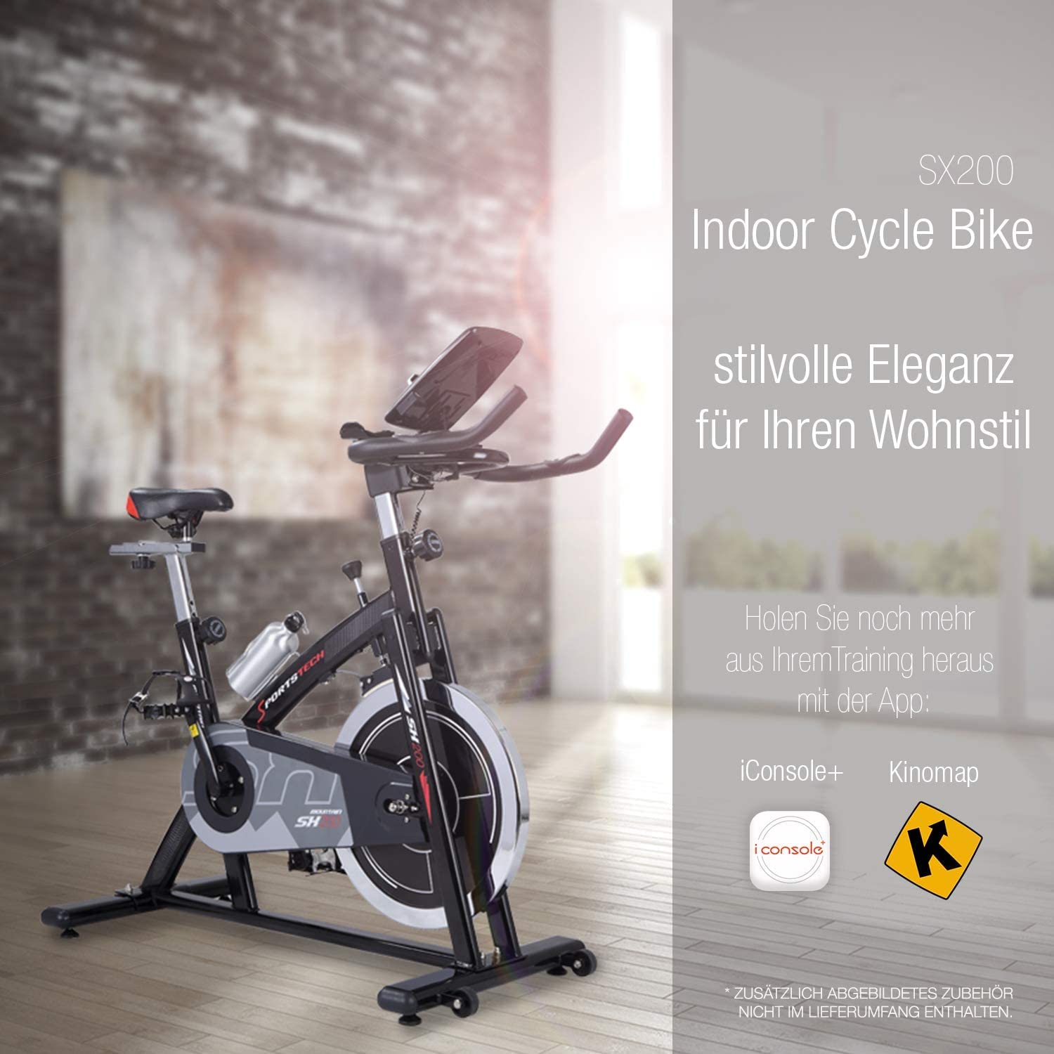 Sportstech Ergometer Heimtrainer mit 22KG Schwungrad & Multiplayer APP | Hometrainer Fahrrad für Zuhause | Trainingsgeräte für das Ausdauertraining | Fitness Exercise Bike SX200 (SX200 grau)