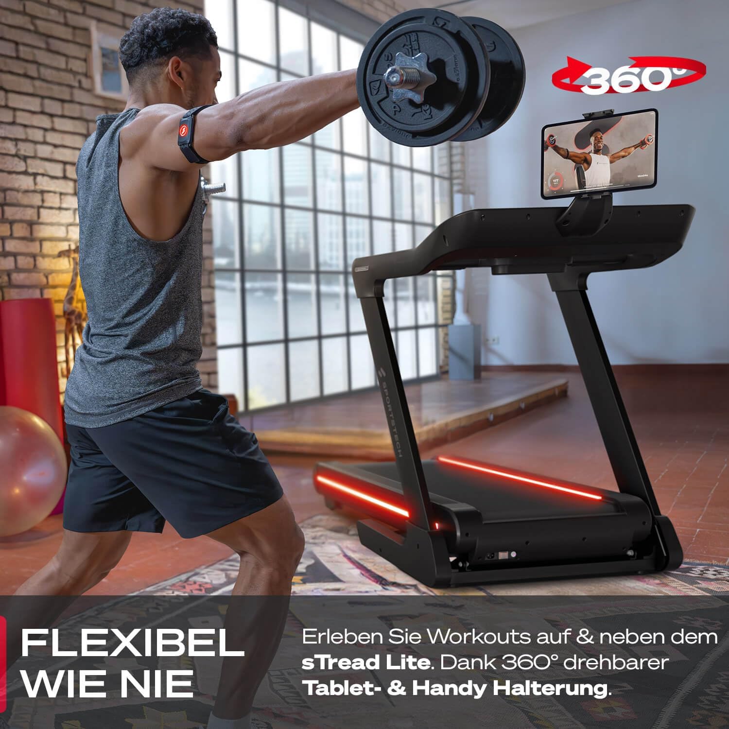 Sportstech sTread Pro/Lite: Klappbares Laufband mit 20 km/h, 17 % Steigung und 7 PS Motor