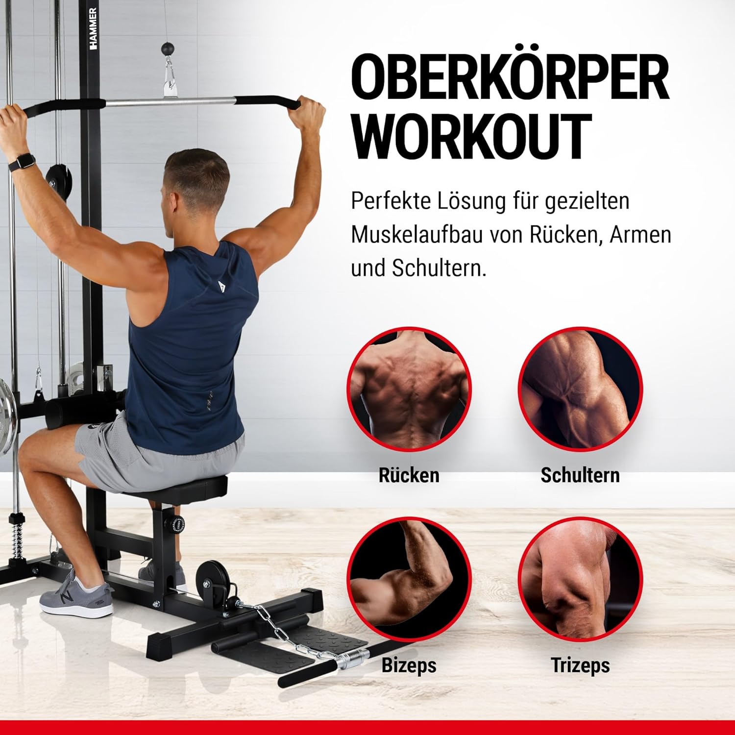 Finnlo Multi Lat Tower Zugstation – Rückentrainer, Armtrainer, Bauchmuskeltrainer