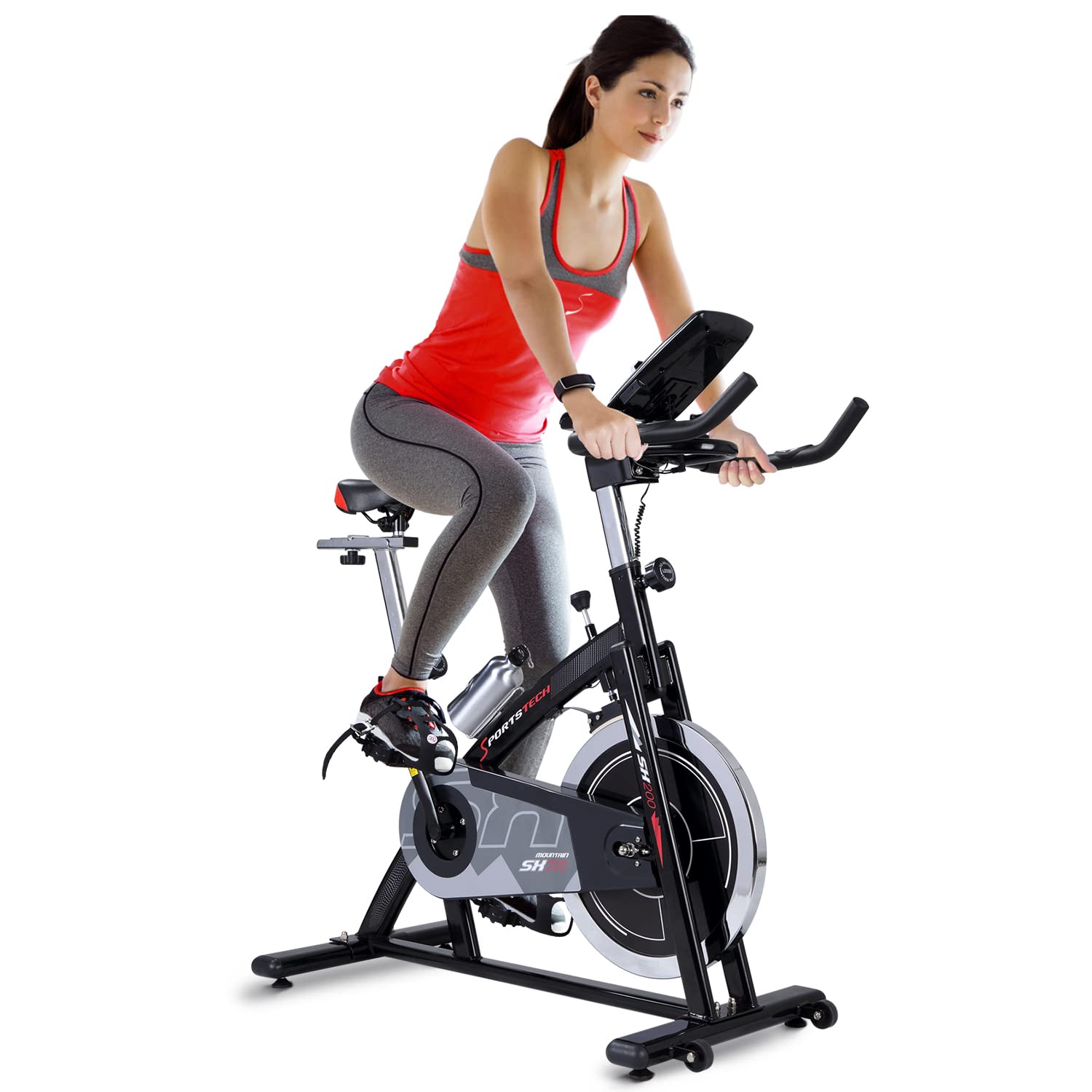 Sportstech Ergometer Heimtrainer mit 22KG Schwungrad & Multiplayer APP | Hometrainer Fahrrad für Zuhause | Trainingsgeräte für das Ausdauertraining | Fitness Exercise Bike SX200 (SX200 grau)