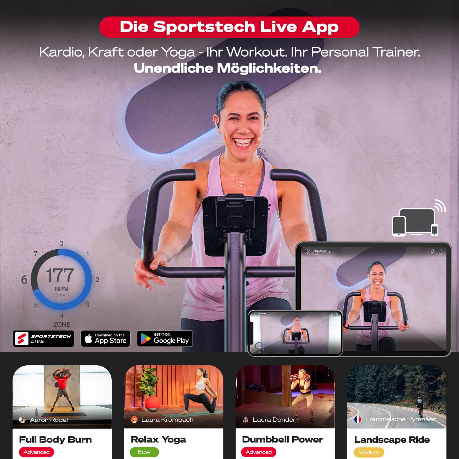 Sportstech ES600 Profi Ergometer | Deutsches Qualitätsunternehmen | Video Events & Multiplayer App | integrierter Stromgenerator & HRC | Pulsgurt optional | Liegeergometer + ergonomischer Sitzkomfort