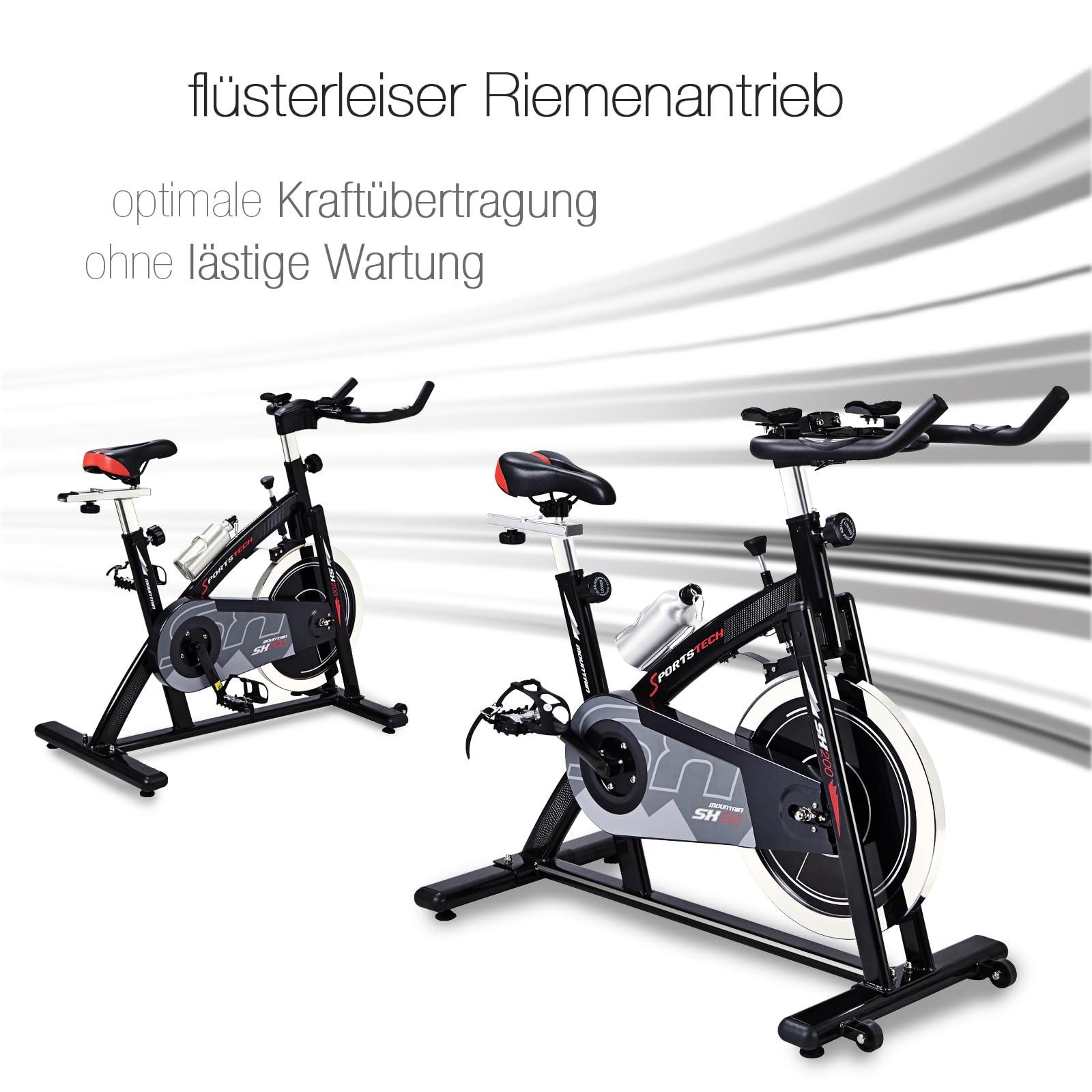 Sportstech Ergometer Heimtrainer mit 22KG Schwungrad & Multiplayer APP | Hometrainer Fahrrad für Zuhause | Trainingsgeräte für das Ausdauertraining | Fitness Exercise Bike SX200 (SX200 grau)