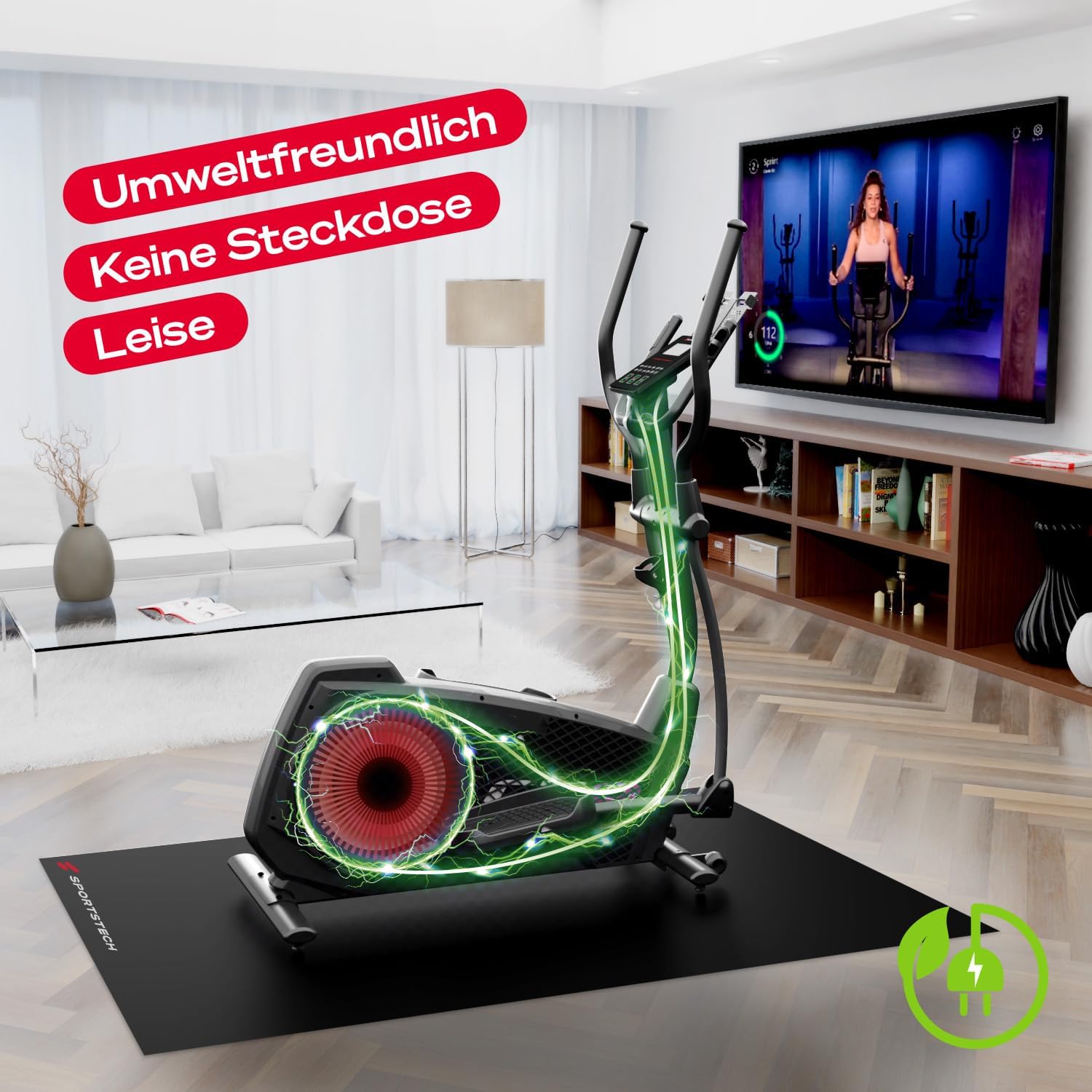 Sportstech CX2: Crosstrainer mit App, 27 kg Schwungmasse & Generator