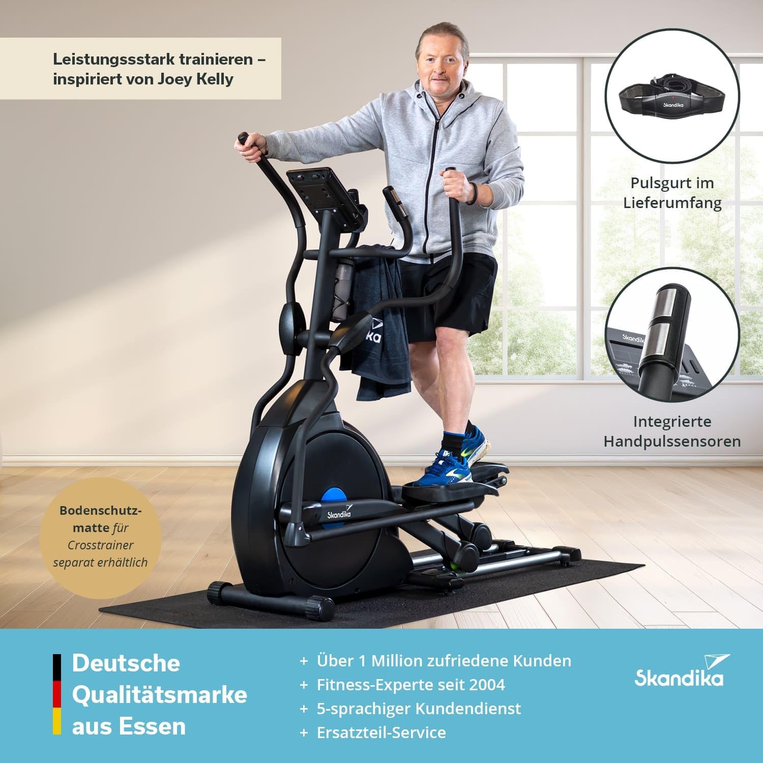 Skandika CardioCross Carbon Champ Elliptical Trainer | Bluetooth & Kinomap