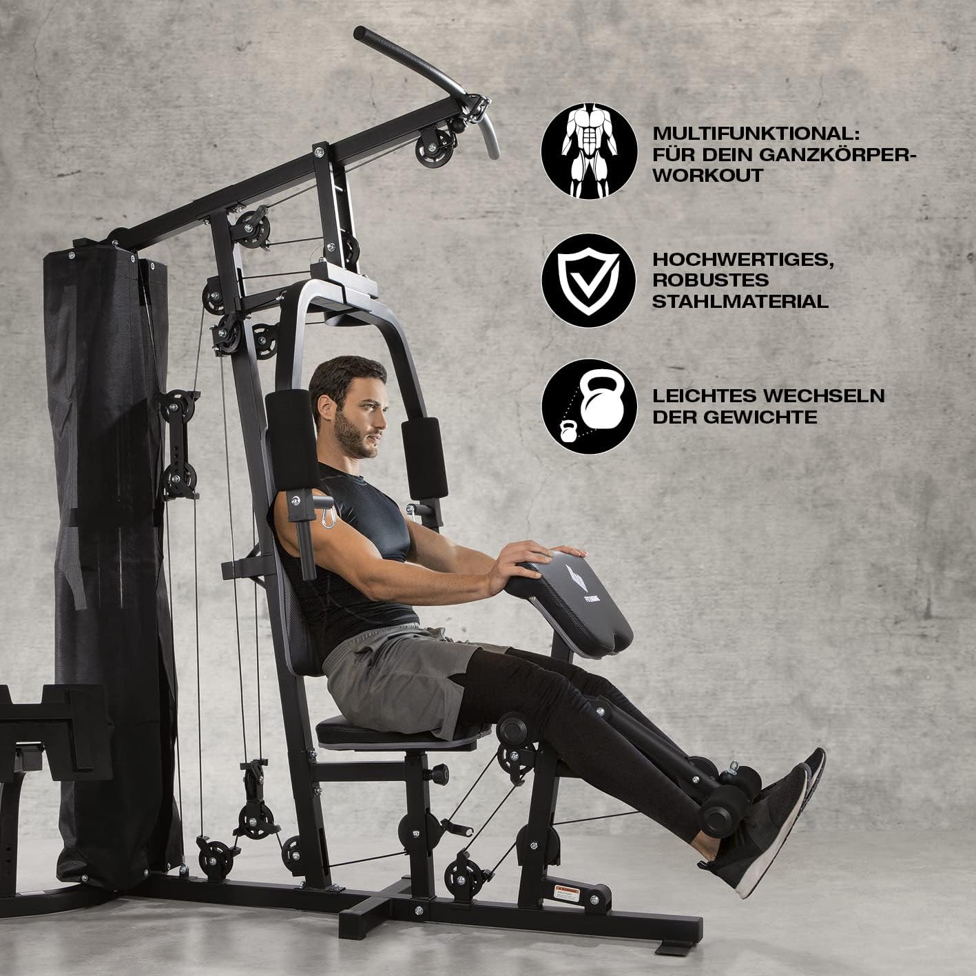 FitEngine Kraftstation: Komplettes Home Gym mit 67 kg Gewichten