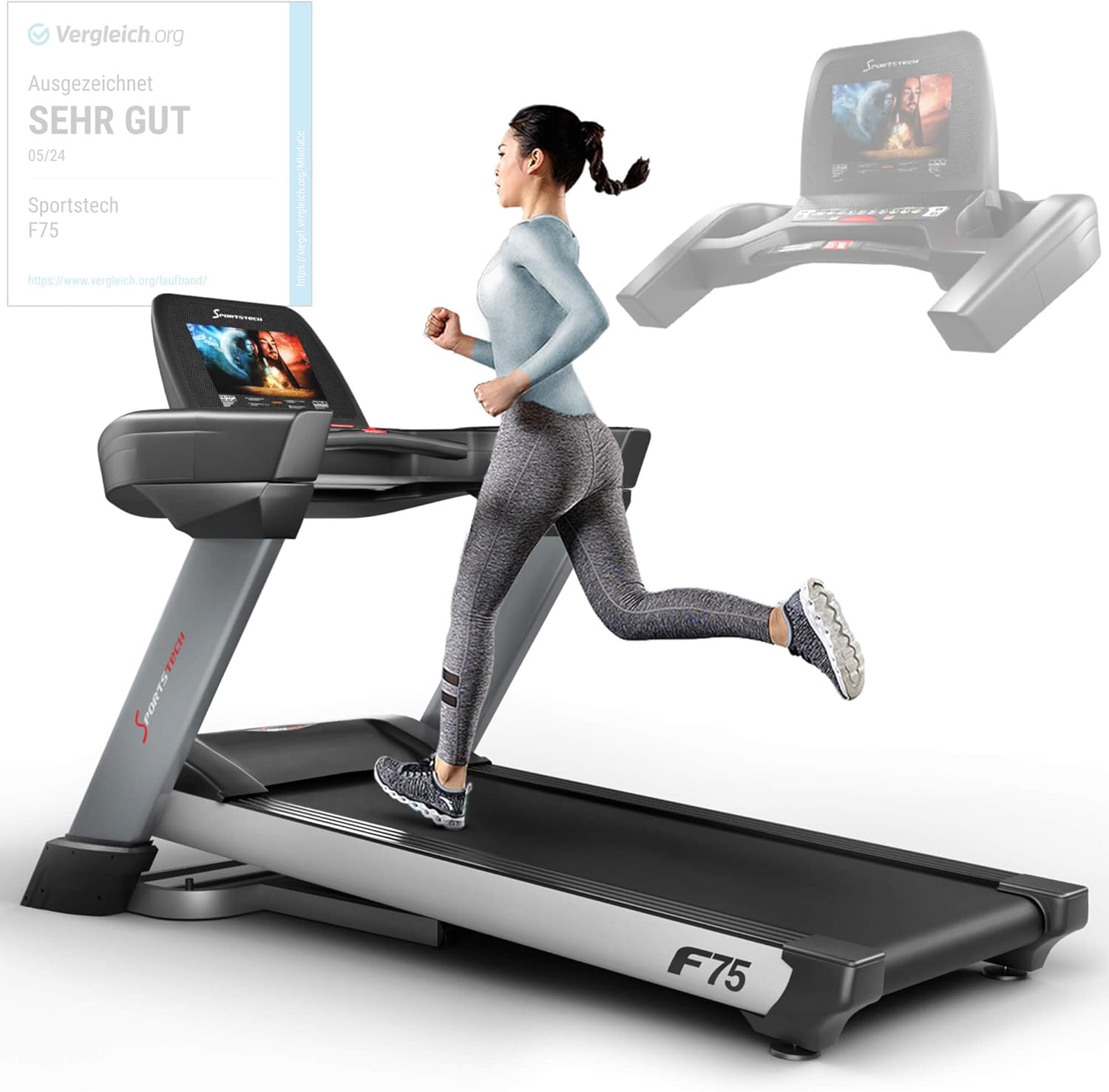 Sportstech F75: Profi-Laufband, klappbar, 7 PS, Android, Made in Germany