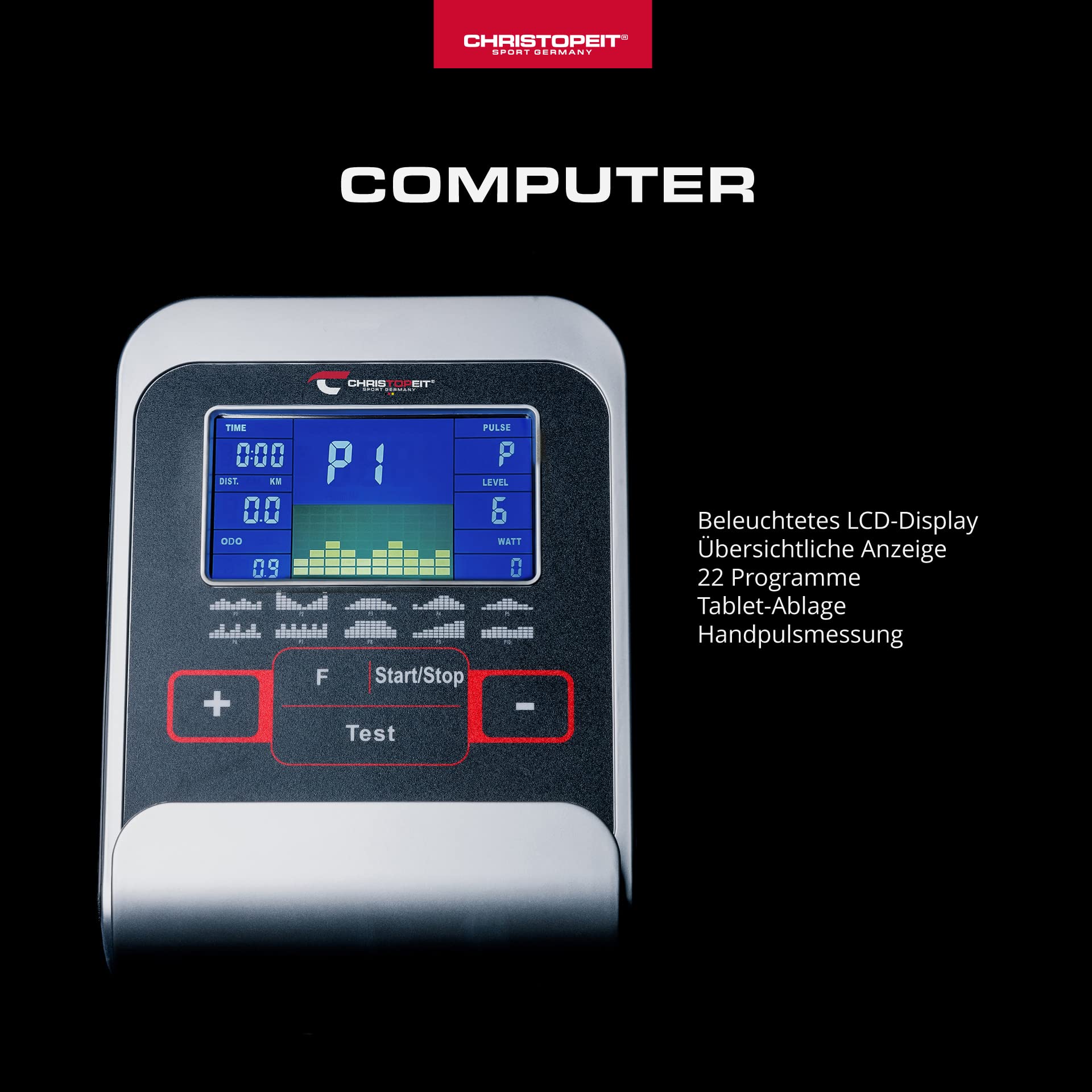 Christopeit Sport Heimtrainer AL 2 Silber inkl. Bodenschutzmatte - 24-Stufig, bis 150kg Gewicht, 9kg Magnet-Bremssystem, LCD-Display